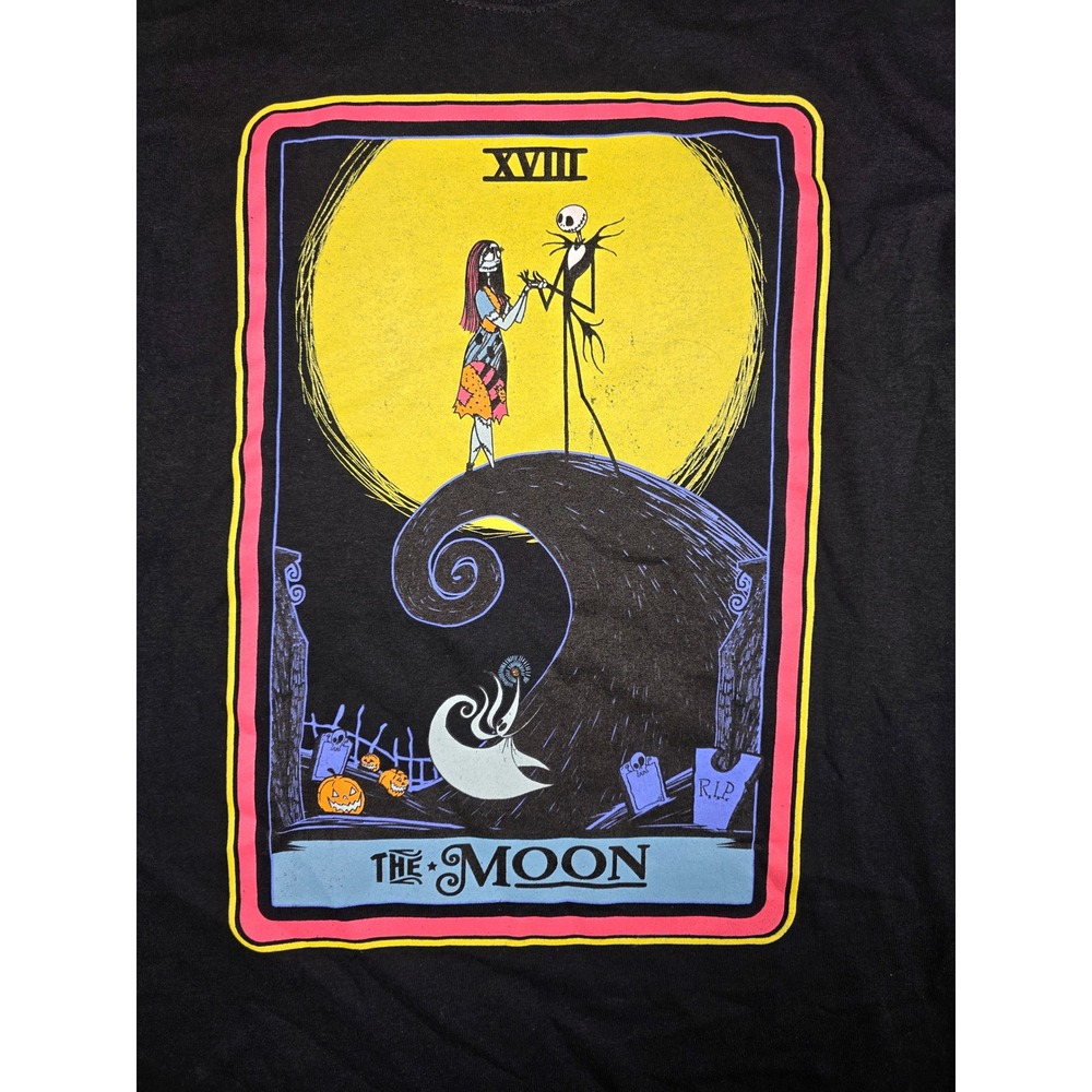 Spencers Nightmare Before Christmas Tarot Card The Moon T-Shirt Jack Sally L - Picture 2 of 5